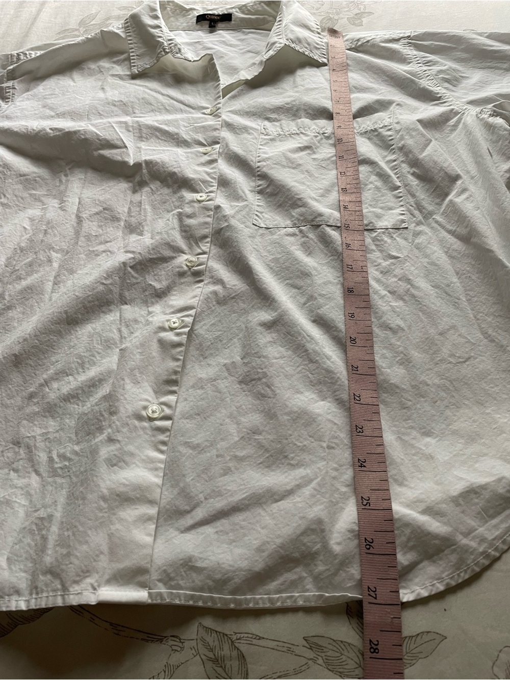 Quince 100% Organic Cotton Poplin Long Sleeve Boyfriend Shirt White Large Chic - Picture 10 of 10